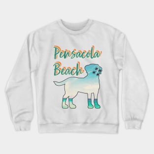 Pensacola Beach Teal Vintage-Look Crewneck Sweatshirt